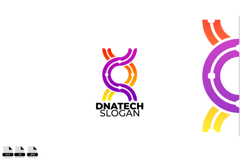 gradient-dna-tech-logo-design-vector-template