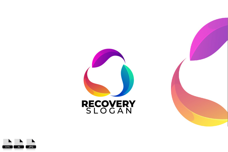 gradient-recovery-vector-logo-design-illustration