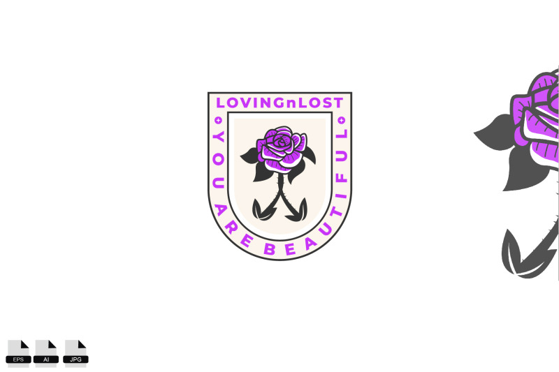 purple-rose-vintage-vector-logo-design-illustration