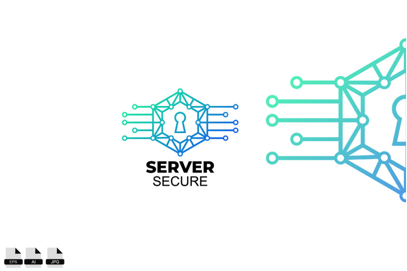 server-secure-tech-vector-logo-design-template