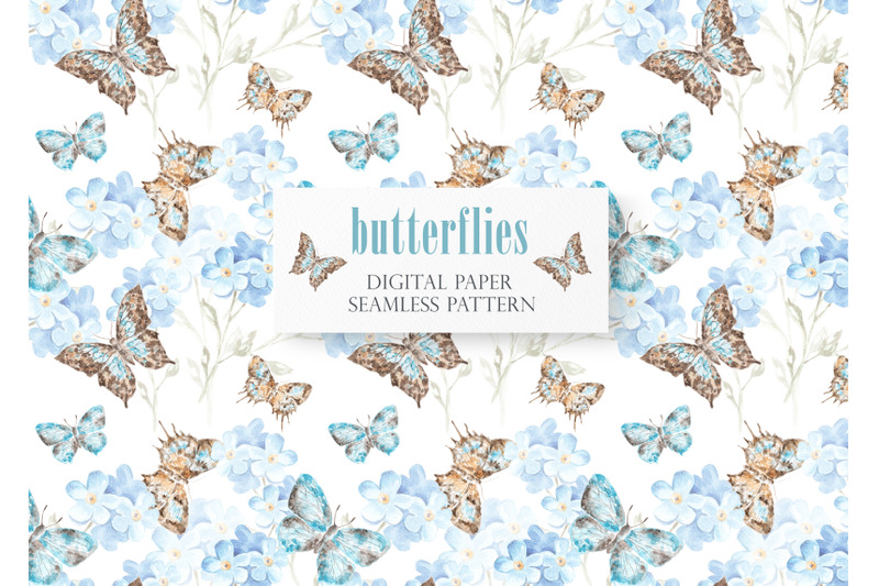 blue-butterflies-watercolor-digital-paper-seamless-pattern