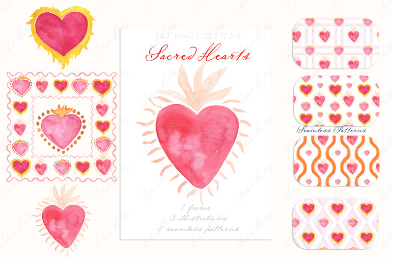 sacred-hearts-religious-watercolor