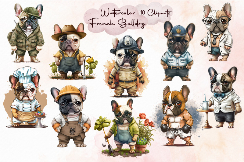 watercolor-french-bulldog-bundle