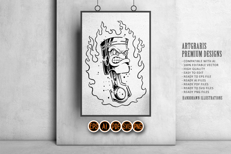 angry-flame-piston-racing-head-logo-illustrations-silhouette