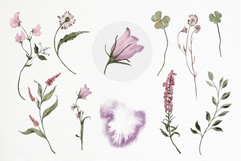 spring-wildflowers-watercolor-clipart-floral-seamless-pattern-summer