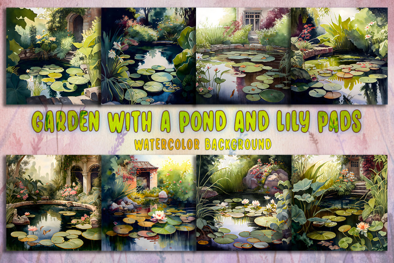 garden-with-a-pond-and-lily-pads