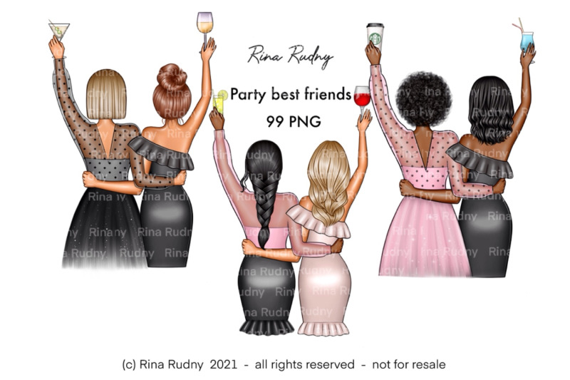 best-friends-clipart-bff-clipart-party-clipart-besties-png