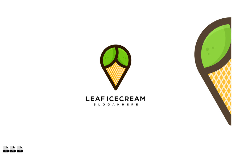 awesome-leaf-ice-cream-logo-icon-design-vector-template