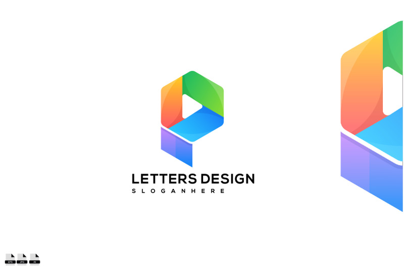 gradient-letter-p-logo-design-in-modern-style