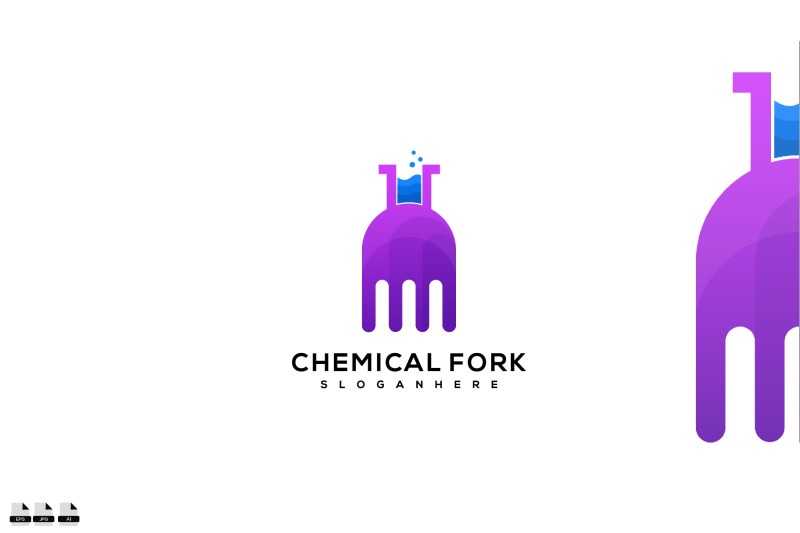 chemical-fork-logo-design-vector-illustration