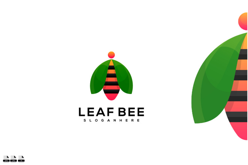 leaf-bee-vector-template-logo-design-icon