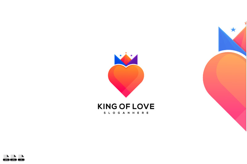 king-of-love-vector-design-logo-illustration-icon