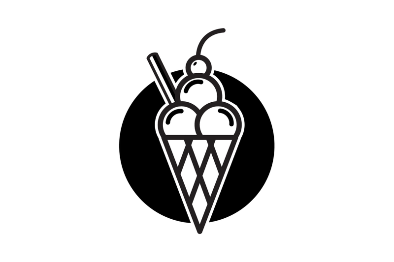 ice-cream-icon-black-white-monochrome-layout