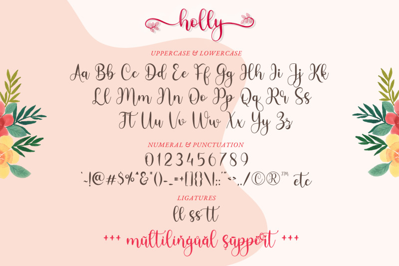 holly-script-spring-font-with-leaves-swash