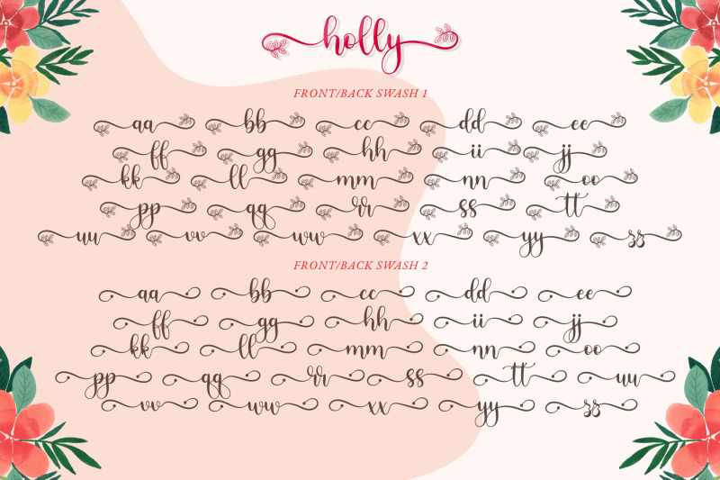 holly-script-spring-font-with-leaves-swash