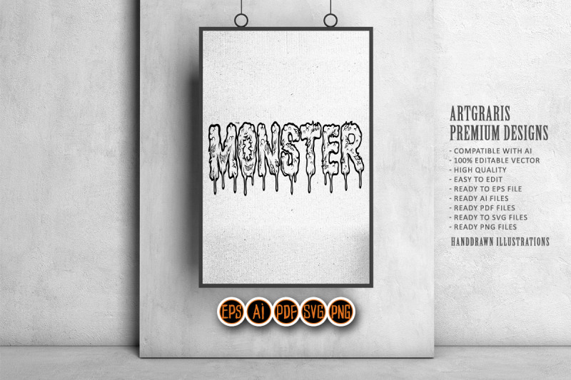 scary-dripping-monster-word-lettering-illustrations-silhouette