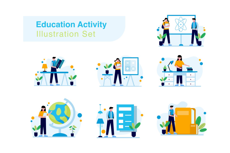 education-activity-illustration-set