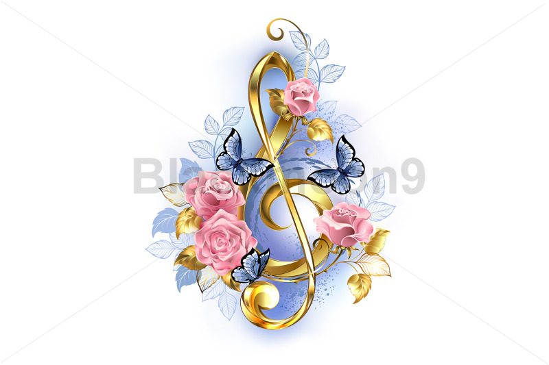 musical-key-with-pink-roses