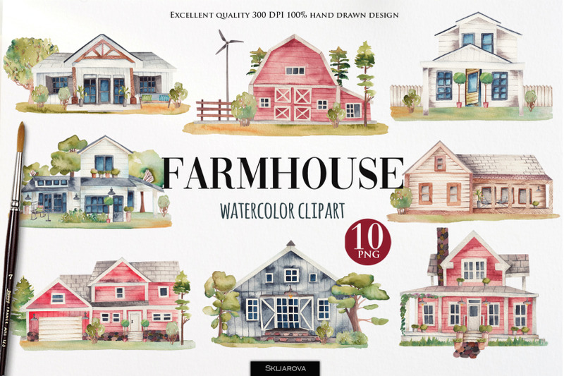farmhouse-watercolor-clipart