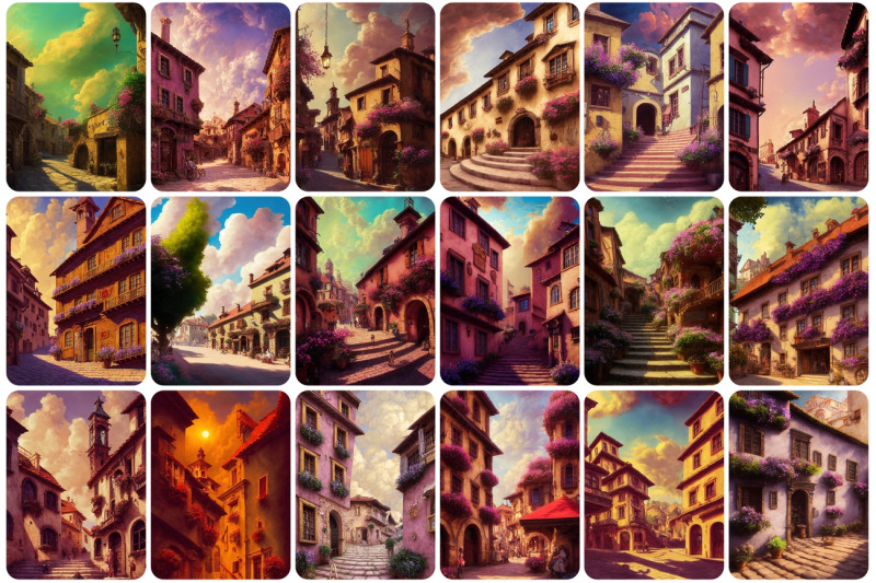 110-high-resolution-paintings-of-renaissance-inspired-taverns-and-vil
