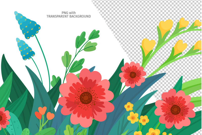 spring-flowers-amp-empty-ribbons-clipart