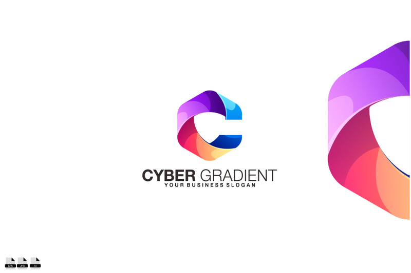 gradient-cyber-vector-logo-design-illustration-symbol