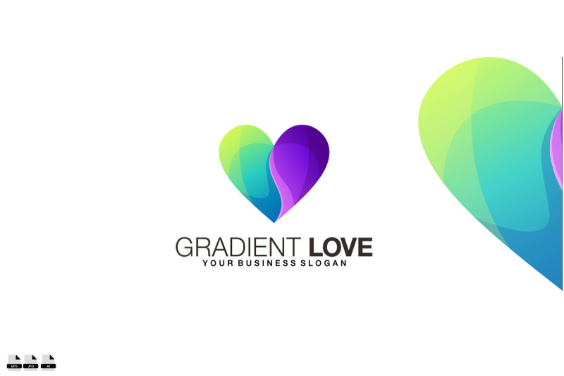 gradient-love-vector-logo-design-template-icon