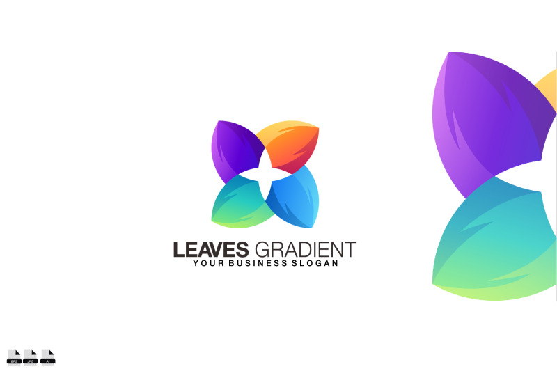 gradient-leaves-vector-logo-design-illustration