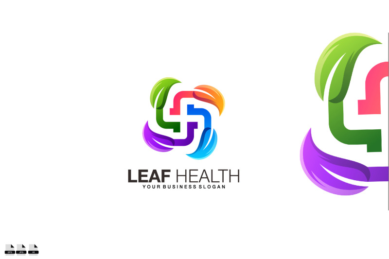 gradient-leaf-health-vector-design-logo-template