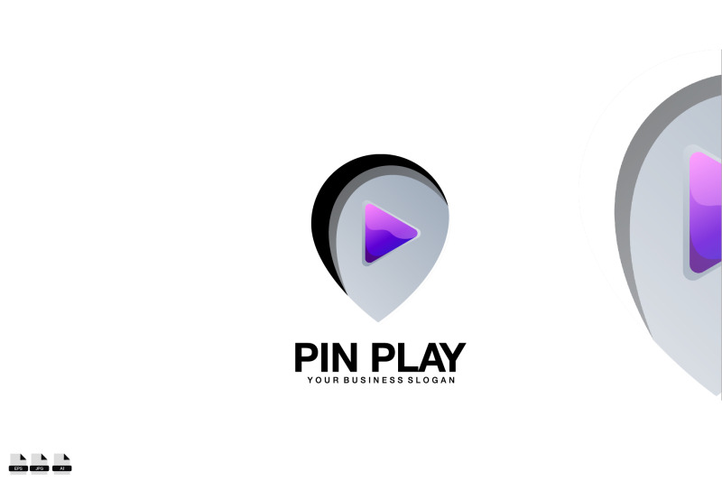 pin-play-vector-logo-design-illustration-icon