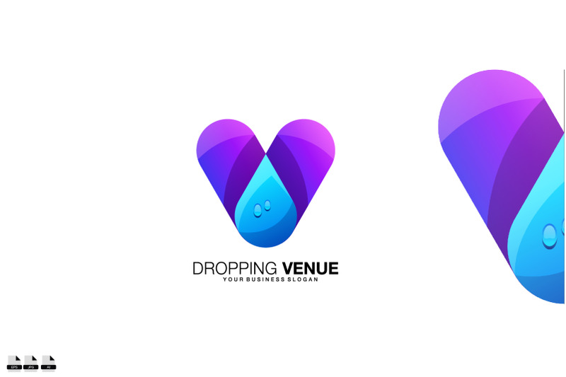 dropping-venue-vector-logo-design-illustration