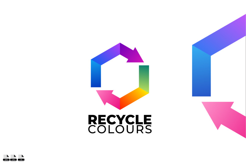 recyle-logo-colorful-design-template