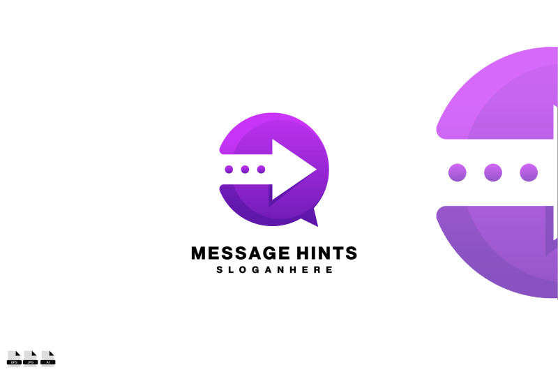 gradient-message-hints-logo-design-vector-template