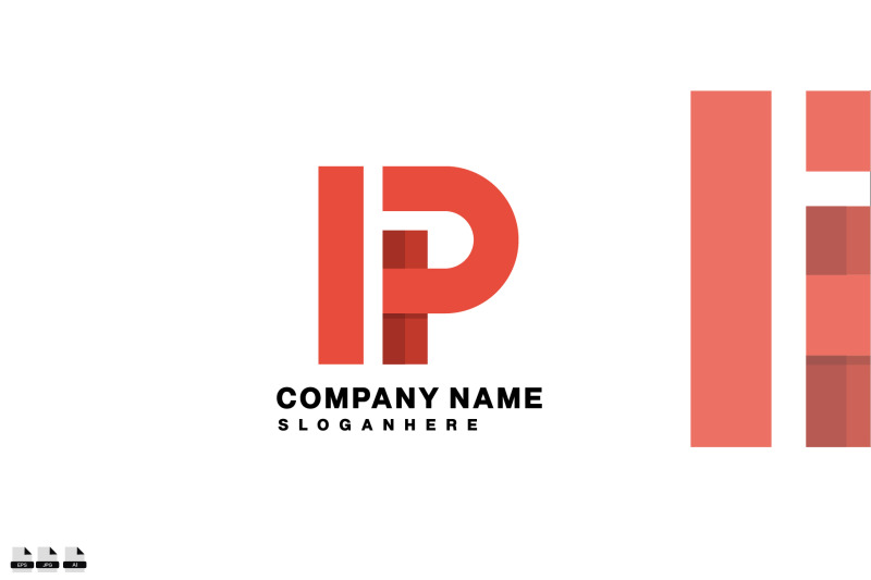 initial-ip-company-name-logo-icon-gradient-colorful