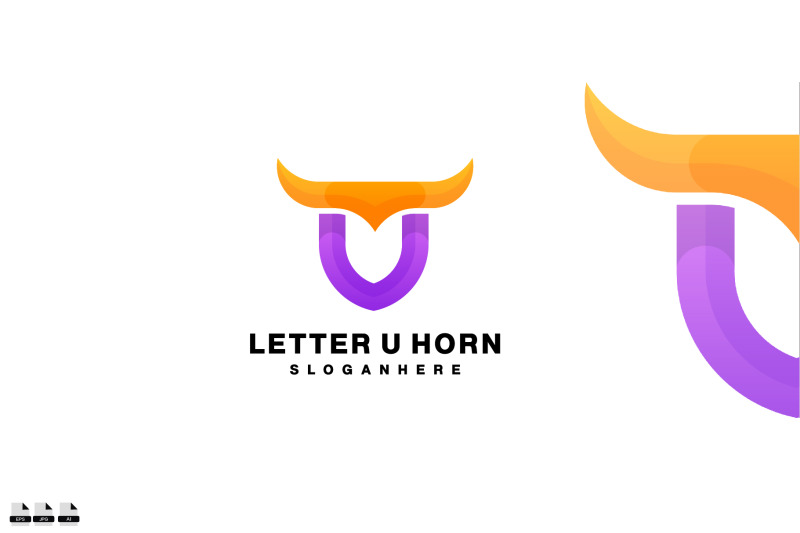 letter-u-horn-design-logo-vector-icon