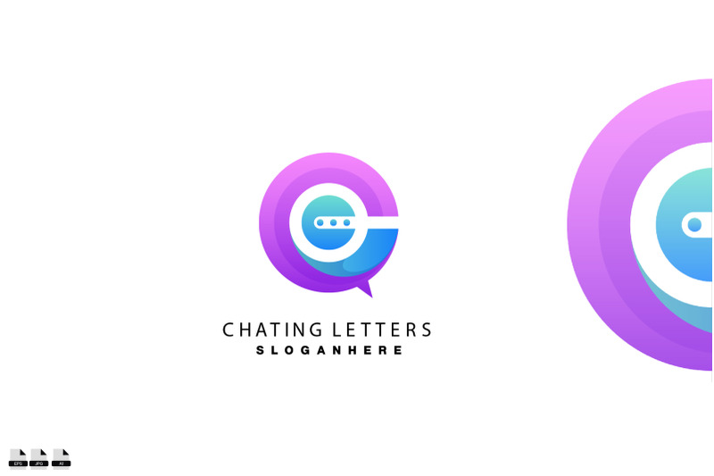 chatting-letters-logo-gradient-colorful-design-icon