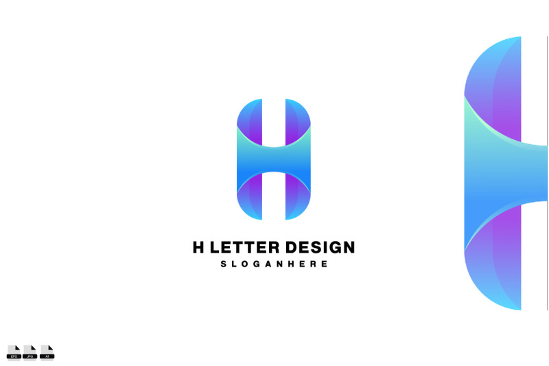 h-letter-design-logo-gradient-colorful