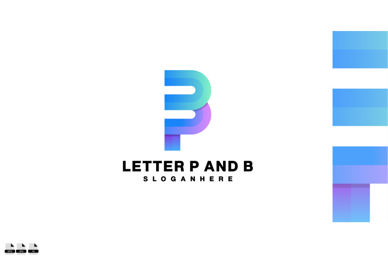 initial-p-and-b-logo-icon-design-color