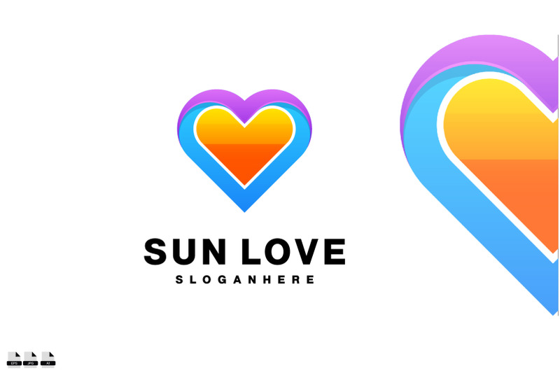 sun-love-logo-design-gradient-color-illustration