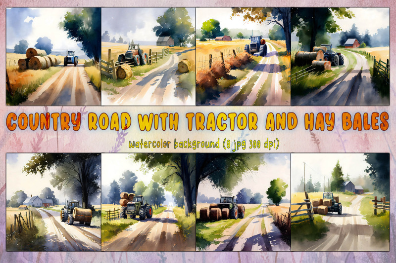country-road-with-tractor-and-hay-bales