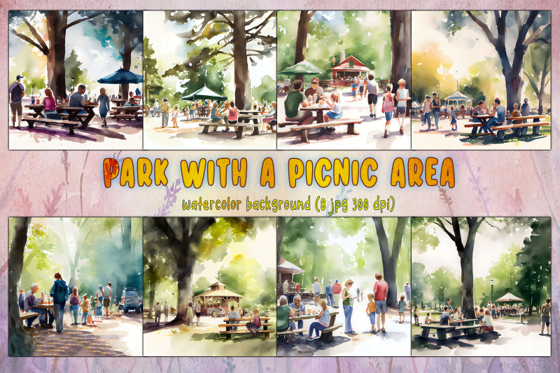 park-with-picnic-area-watercolor