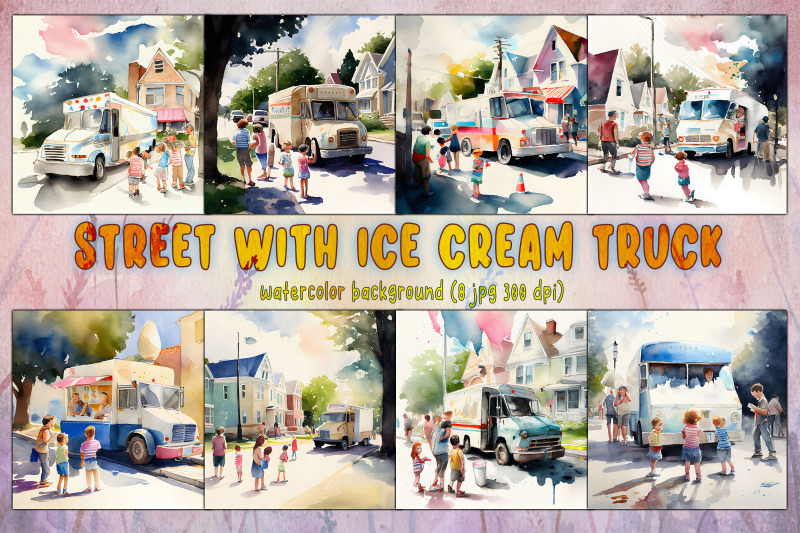 street-with-ice-cream-truck-and-kids