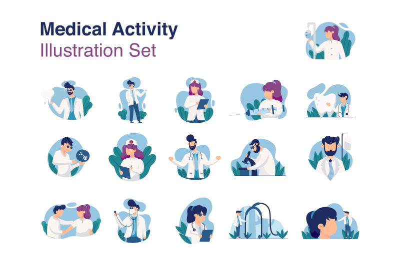 medical-activity-illustration-set