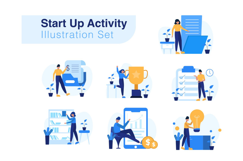 start-up-activity-illustration-set