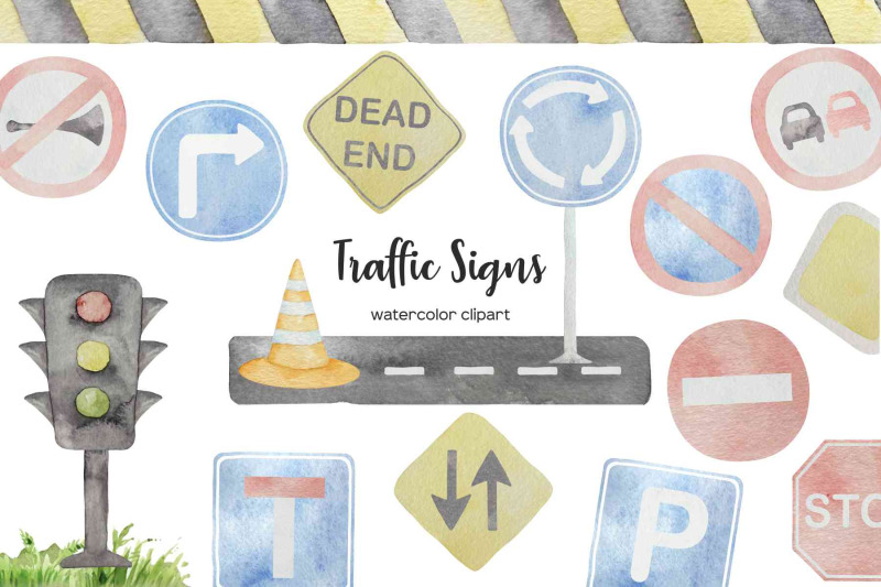 watercolor-road-sign-clipart-traffic-signs-clip-art-bundle-32-png