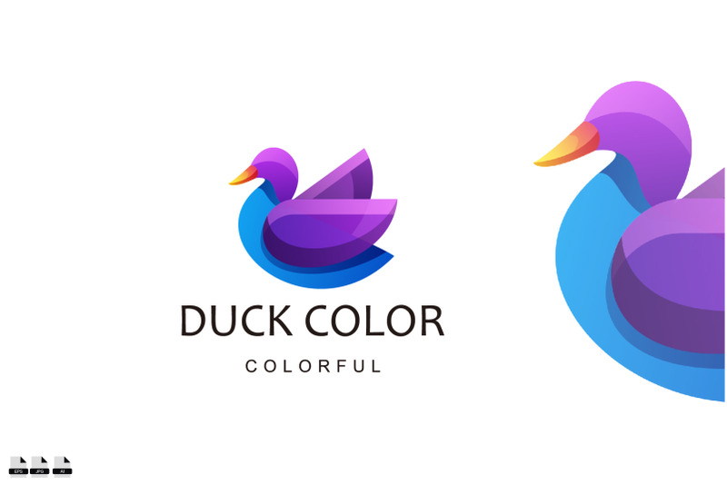 duck-logo-gradient-color-icon-design-illustration