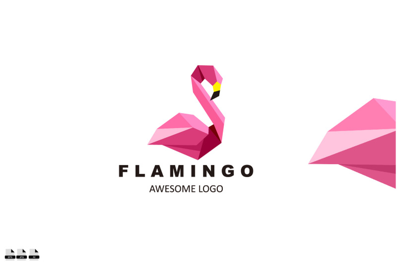 origami-flamingo-design-vector-logo-color-icon