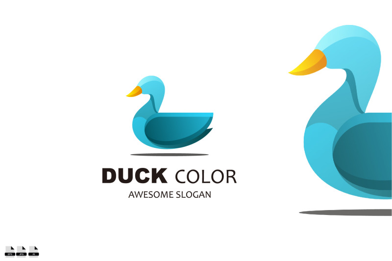 gradient-duck-logo-colorful-illustration-vector