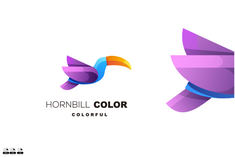 hornbill-color-icon-symbol-design-template