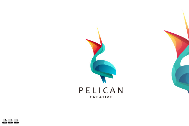 pelican-logo-design-gradient-colorful